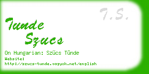 tunde szucs business card